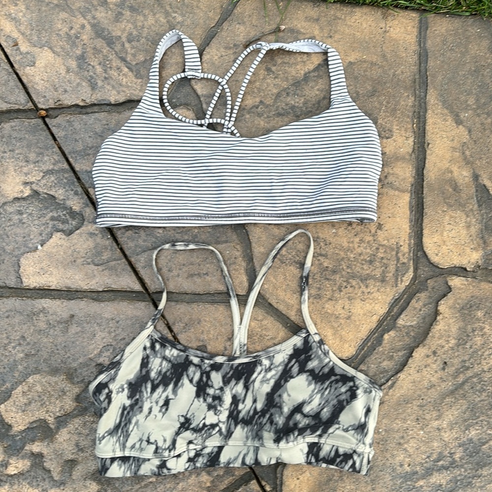 lululemon athletica White & Black Striped and Marble Sports Bras (2-Pack)